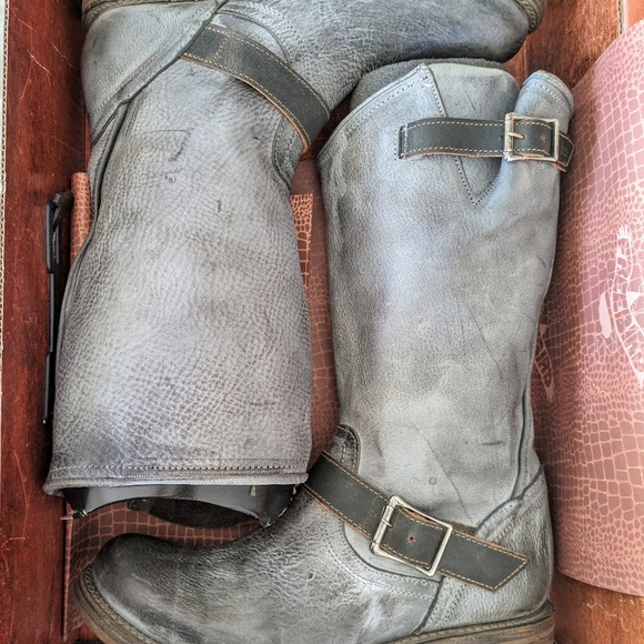 FREEBIRD BY STEVEN CROSBY STONE MOTO BIKER BOOTS SZ 11 US NIB - Picture 2 of 16